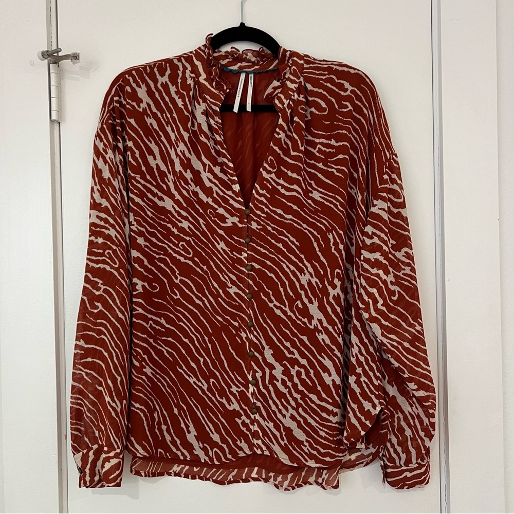 Anthropologie Pattern Long Sleeve Blouse - Picture 2 of 9
